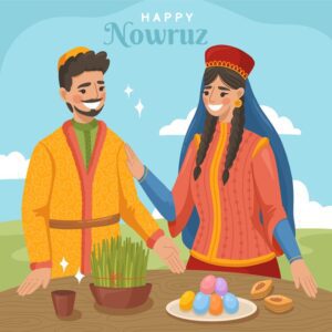 Nowruz, Persian New Year, Zoroastrianism, spring festival, cultural celebration, Haft-Seen, renewal, unity, diversity, tradition, harmony, global event, cultural heritage, solidarity, rebirth, community gathering, multiculturalism, environmentalism.