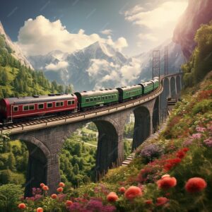 Train journeys, breathtaking views, scenic railways, travel experiences, global adventures, natural beauty, railway excursions, picturesque landscapes, unforgettable vistas, train travel, wanderlust destinations.